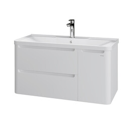 Тумба подвесная с раковиной Grossman Адель 100 см 1010001, белый глянец - фото 