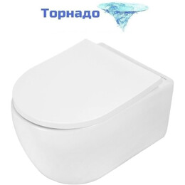 Унитаз подвесной безободковый Azario Rime AZ-1683WHD с быстросъемным сиденьем микролифт (система смыва Торнадо) - фото 