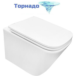 Унитаз подвесной безободковый Azario Armonia AZ-2403 с крышкой микролифт (Система смыва торнадо) - фото 