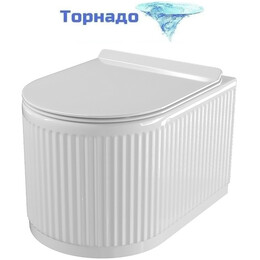 Унитаз подвесной безободковый Azario LUSTER AZ-2285 с тонкой крышкой микролифт (Система смыва торнадо) - фото 