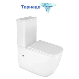 Унитаз-компакт безободковый Azario RIANO AZ-1305A с крышкой микролифт (система смыва Торнадо) - фото 