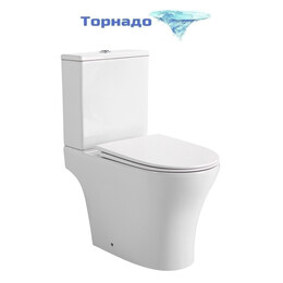 Унитаз-компакт безободковый Azario Reina AZ-2785T с тонким быстросъемным сиденьем микролифт (система смыва Торнадо) - фото 