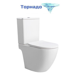 Унитаз-компакт безободковый Azario Levita AZ-2903T с тонким быстросъемным сиденьем микролифт (система смыва Торнадо) - фото 