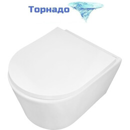 Унитаз подвесной безободковый Azario Velo AZ-1273WHD с быстросъемным сиденьем микролифт (система смыва Торнадо) - фото 