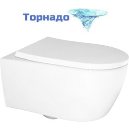 Унитаз подвесной Azario Nemi AZ-1293WH с крышкой микролифт (система смыва Торнадо) - фото 