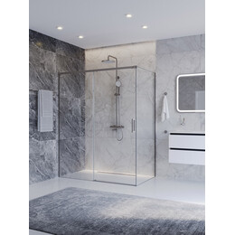 Душевое ограждение Cezares 150x100 см PLANE-AH-1-150/100-C-IN, сатин/прозрачное - фото 