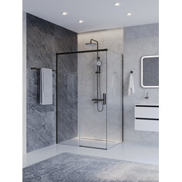 Душевое ограждение Cezares 120x90 см PLANE-AH-1-120/90-C-GM, оружейная сталь/прозрачное - фото 
