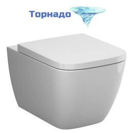 Унитаз подвесной безободковый AM.PM Gem C901901SC с быстросъемным сиденьем микролифт (Система смыва торнадо) - фото 