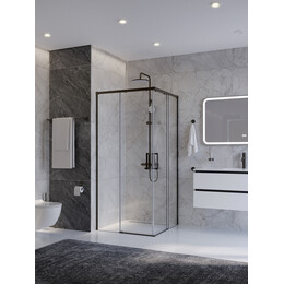 Душевое ограждение Cezares 90x90 см PLANE-A-2-90-C-GM, оружейная сталь/прозрачное - фото 