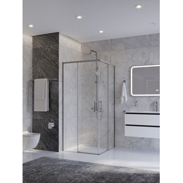 Душевое ограждение Cezares 90x90 см PLANE-A-2-90-C-IN, сатин/прозрачное - фото 