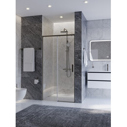 Душевая дверь Cezares 100 см PLANE-BF-1-100-C-GM, оружейная сталь/прозрачное - фото 