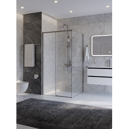 Душевое ограждение Cezares 100x100 см PLANE-A-1-100-C-IN, сатин/прозрачное - фото 