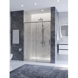 Душевая дверь Cezares 130 см PLANE-BF-1-130-C-IN, сатин/прозрачное - фото 