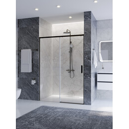 Душевая дверь Cezares 140 см PLANE-BF-1-140-C-GM, оружейная сталь/прозрачное - фото 