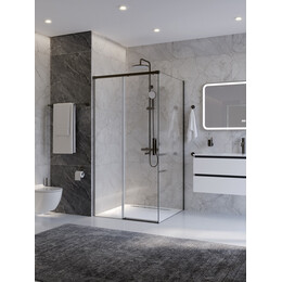 Душевое ограждение Cezares 100x100 см PLANE-A-1-100-C-GM, оружейная сталь/прозрачное - фото 