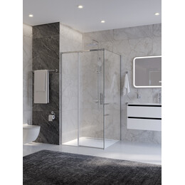 Душевое ограждение Cezares 100x100 см PLANE-A-1-100-C-CR, хром/прозрачное - фото 