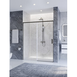 Душевая дверь Cezares 160 см PLANE-BF-1-160-C-GM, оружейная сталь/прозрачное - фото 