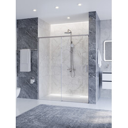 Душевая дверь Cezares 160 см PLANE-BF-1-160-C-IN, сатин/прозрачное - фото 