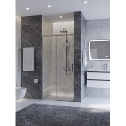 Душевая дверь Cezares 100 см PLANE-BF-1-100-C-IN, сатин/прозрачное - фото 