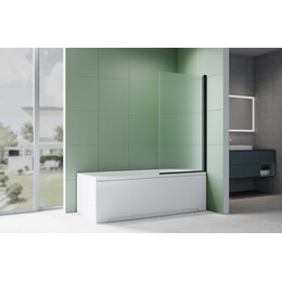 Шторка для ванны Aquatek 80 см AQ.BS.080.2BL, чёрный матовый/рифленое - фото 