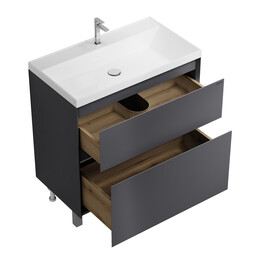 Тумба напольная с раковиной Grossman Меркадо 80 см 108075, графит матовая - фото 