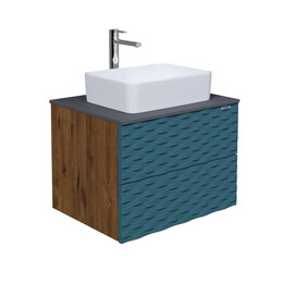 Тумба подвесная со столешницей Grossman Альба 65 см 106502 (раковина в комплекте) веллингтон/бриз - фото 