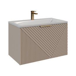 Тумба подвесная с раковиной Grossman Блисс 70 см 107051, бежевый матовый - фото 