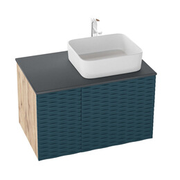 Тумба подвесная со столешницей Grossman Альба 80 см 108012 (раковина в комплекте) веллингтон/бриз - фото 