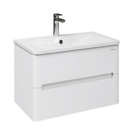 Тумба подвесная с раковиной Grossman Адель 80 см 108022, белый глянец - фото 