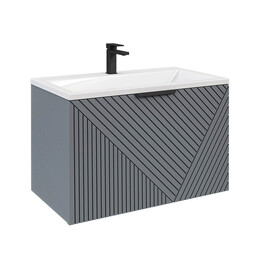 Тумба подвесная с раковиной Grossman Блисс 80 см 108048, графит матовый - фото 