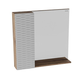 Зеркало-шкаф Grossman Альба 80 см 208006 L, веллингтон/белый - фото 