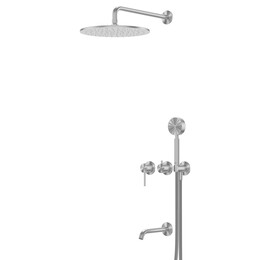 Душевая система для ванны Abber Wasser Kreis 316 AF8117BGG, брашированная сталь - фото 