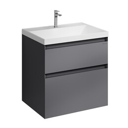 Тумба подвесная с раковиной Grossman Меркадо 60 см 106077, графит матовая - фото 