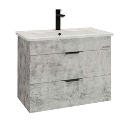 Тумба подвесная с раковиной Grossman Кросс 65 см 106501, бетон - фото 