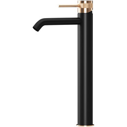 Смеситель для раковины высокий Allen Brau Priority 5.31A02-31GB, чёрный/золото - фото 