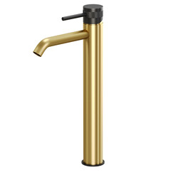 Смеситель для раковины высокий Allen Brau Priority 5.31A02-GB31, золото/чёрный - фото 