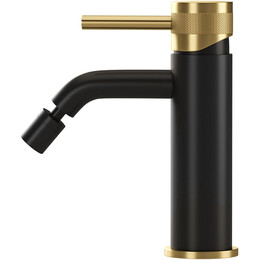 Смеситель для биде Allen Brau Priority 5.31A04-31GB (с донным клапаном) чёрный/золото - фото 