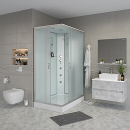 Душевая кабина Niagara Classic 120x90 см 432953QG, хром/матовое (безсиликоновая сборка) - фото 