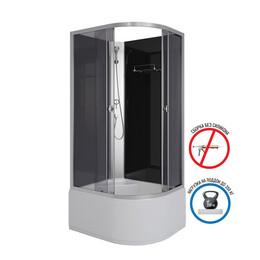 Душевая кабина Niagara Eco 90x70 см E90/70/40L/TN/BK, хром/тонированное (безсиликоновая сборка) - фото 