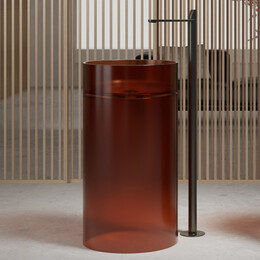 Раковина напольная прозрачная Abber Kristall 45 см AT2708Opal, коричневая - фото 