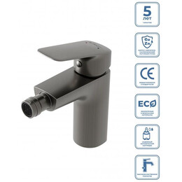 Смеситель для биде BelBagno DUE-BD-GM-W0, оружейная сталь - фото 