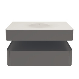 Тумба подвесная с раковиной Vincea Caprice 100 см VMC-4CA100MG, серый матовый - фото 