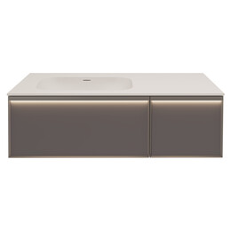 Тумба подвесная с раковиной Vincea Elise 120 см VMC-4EL120MG-L, серый матовый - фото 