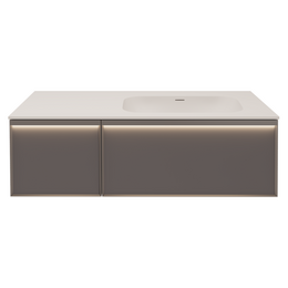 Тумба подвесная с раковиной Vincea Elise 120 см VMC-4EL120MG-R, серый матовый - фото 