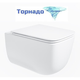 Унитаз подвесной безободковый Vincea Lina VT1-53T с ультратонкой крышкой микролифт (Система смыва торнадо) - фото 