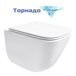 Унитаз подвесной безободковый Vincea Demi VT1-55T с ультратонкой крышкой микролифт (Система смыва торнадо) - фото 