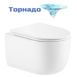 Унитаз подвесной безободковый Vincea Evo VT1-64ST с ультратонкой крышкой микролифт (Система смыва торнадо) - фото 