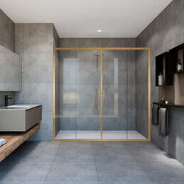 Душевая дверь Vincea Garda 170 см VDS-1G2170CLG, золото/прозрачное - фото 