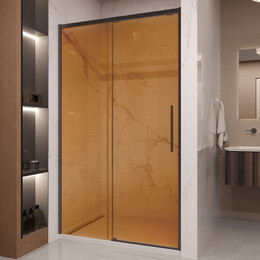 Душевая дверь Vincea Stella 120 см VDS-1ST120GSB (стекло 8 м) чёрный/янтарь - фото 
