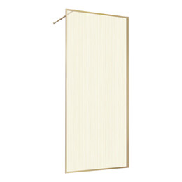 Душевая перегородка Vincea Walk-In 120 см VSW-1HP120GWBG (стекло 8 мм) золото/ламинированное с золотыми нитями - фото 